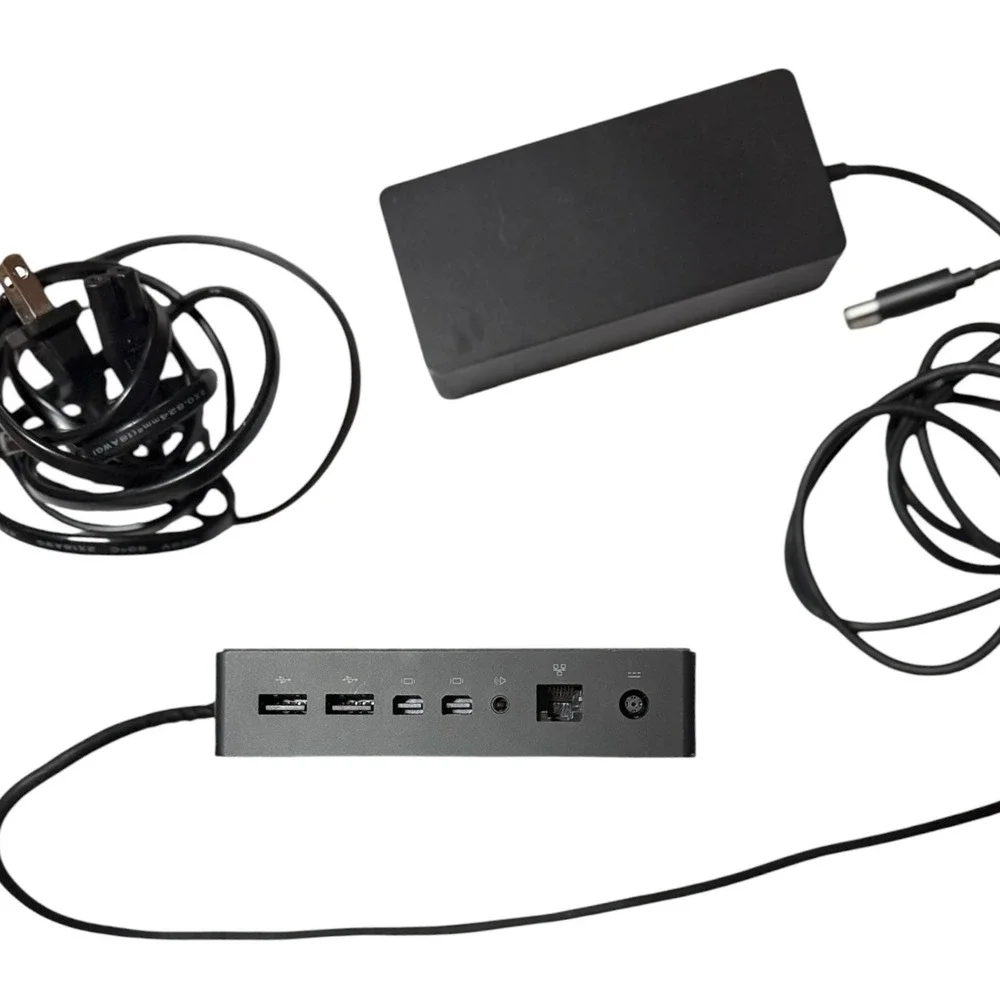 Microsoft Surface Dock 1661 with Power Supply Charging Cord Black Like New